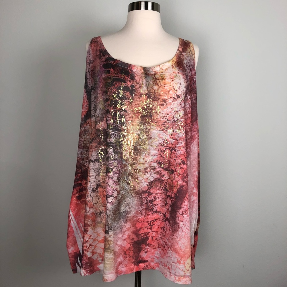 Lane Bryant Pink Snake Print Sleeveless Top
